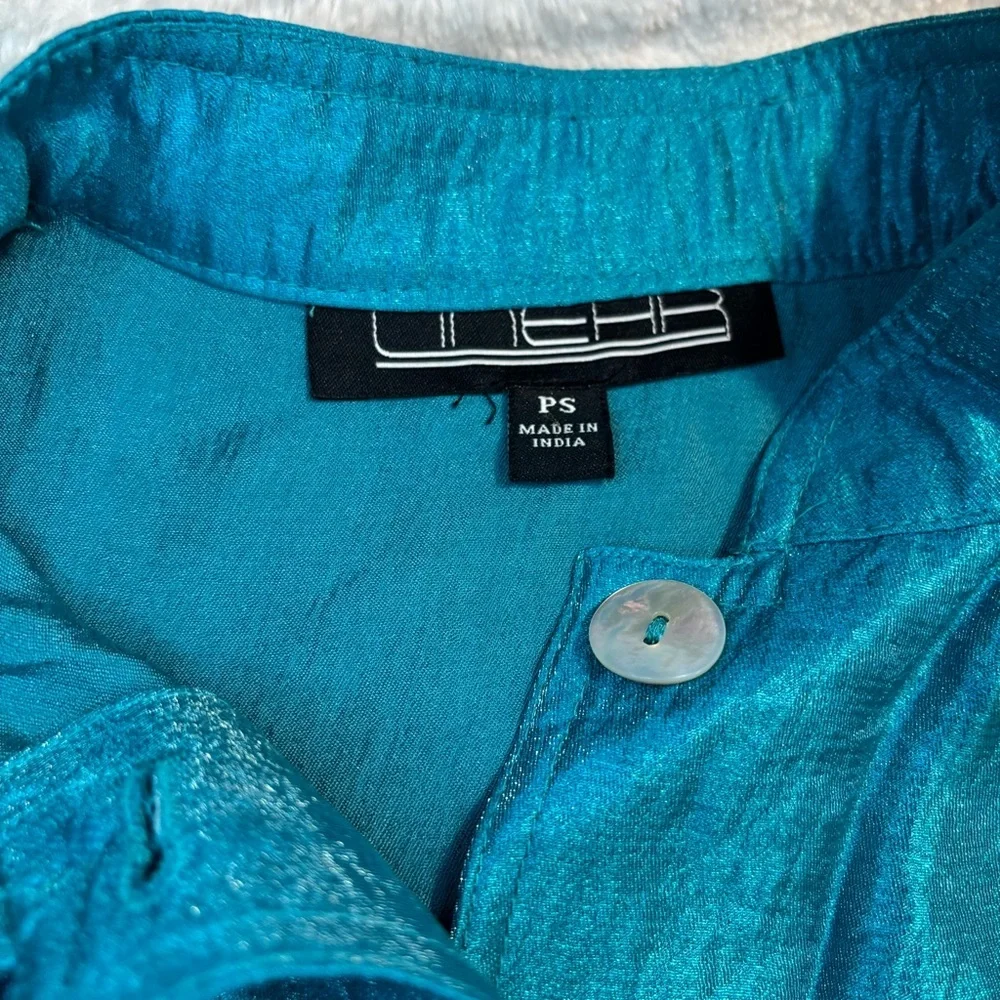 Women's Teal Utility Jacket with Mandarin Collar
